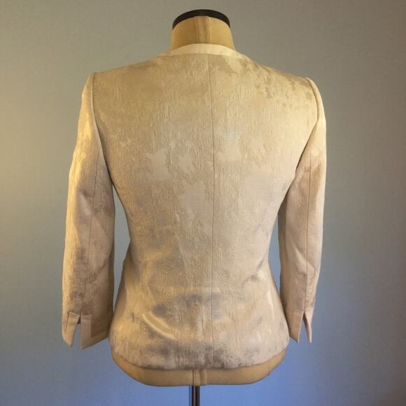 Kasper 4 Cream Ivory Jacquard Blazer Jacket Formal - Picture 6 of 10
